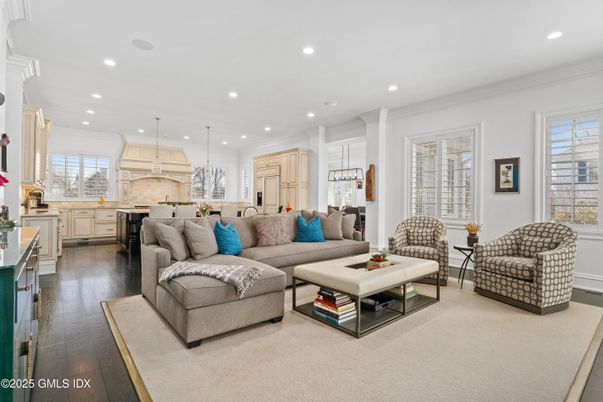 Interior, Kitchen, Living room, Pendant Lights, Recessed Lighting, Wood Texture Flooring