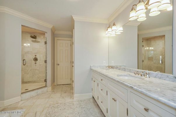 Bathroom, Dual Sink Vanities, Glass Shower, Interior