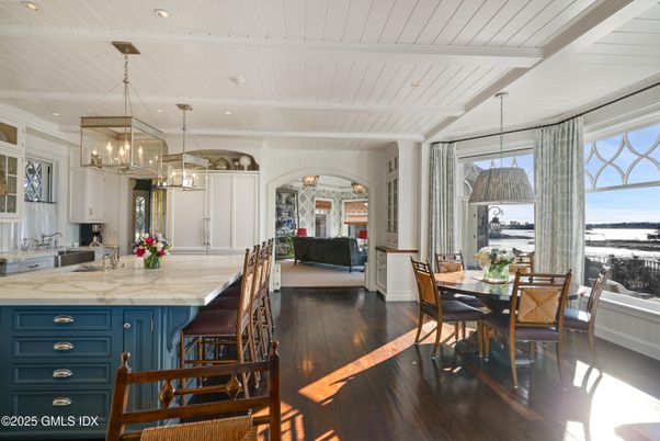 Chandelier, Dining room, Interior, Kitchen, Living room, Pendant Lights, Recessed Lighting, Wood Texture Flooring