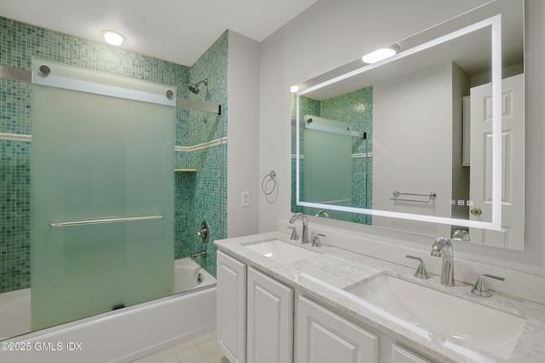 Bathroom, Dual Sink Vanities, Glass Shower, Interior