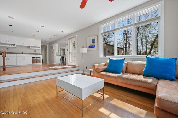 Interior, Kitchen, Living room, Recessed Lighting, Wood Texture Flooring