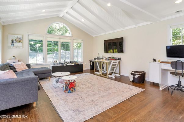 Home Office, Interior, Living room, Recessed Lighting, Wood Texture Flooring