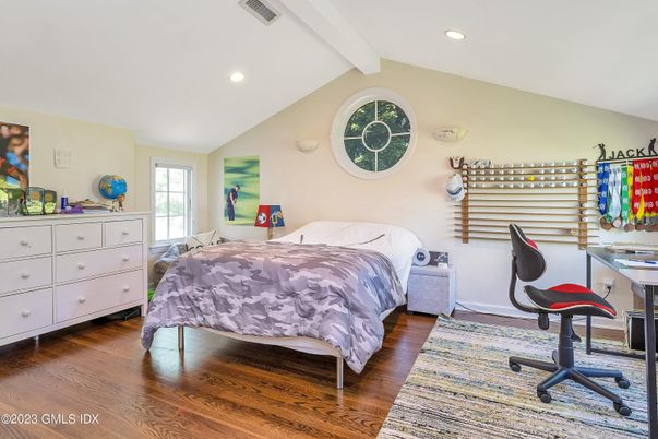 Bedroom, Home Office, Interior, Recessed Lighting, Wood Texture Flooring