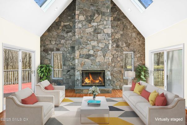 Fireplace, Interior, Living room, Stone Walls