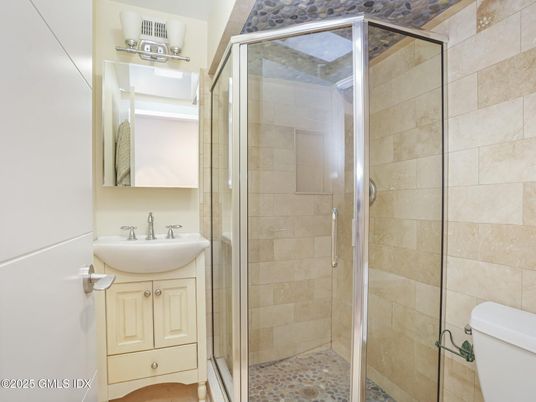 Bathroom, Glass Shower, Interior, Stone Walls