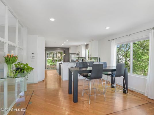Dining room, Interior, Kitchen, Recessed Lighting, Wood Texture Flooring