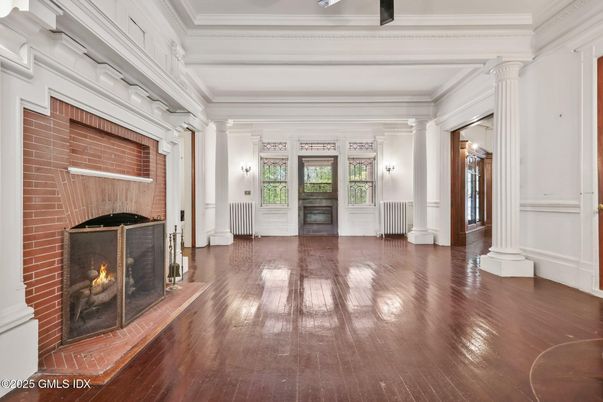 Fireplace, Interior, Stone Walls, Wood Texture Flooring