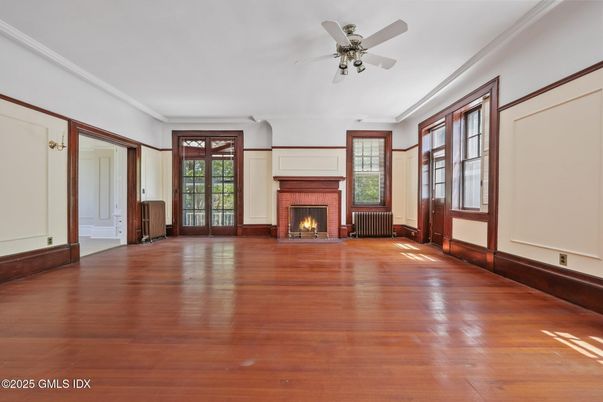 Empty room, Fireplace, Interior, Wood Texture Flooring