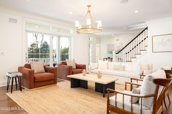 Chandelier, Interior, Living room, Recessed Lighting, Wood Texture Flooring