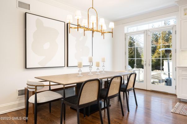 Chandelier, Dining room, Interior, Wood Texture Flooring