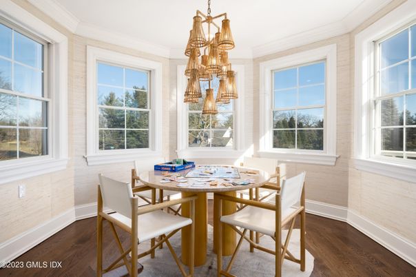 Chandelier, Dining room, Interior, Wood Texture Flooring