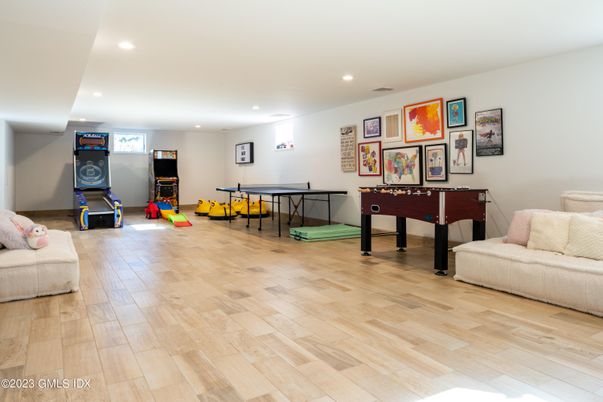 Game Room, Interior, Recessed Lighting, Wood Texture Flooring