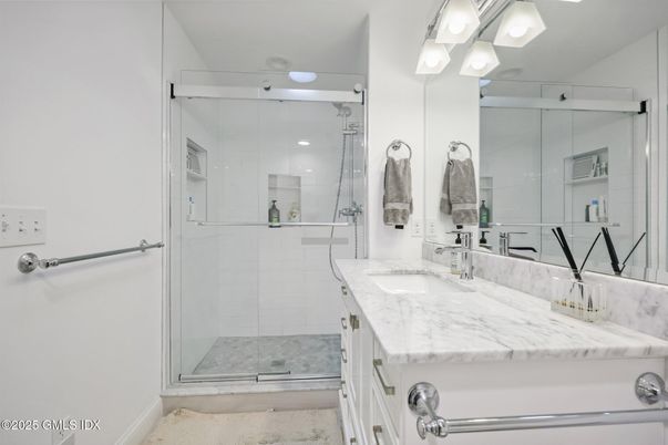Bathroom, Dual Sink Vanities, Glass Shower, Interior