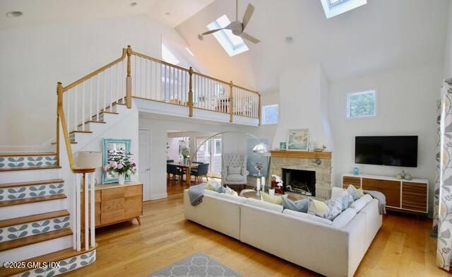 Dining room, Fireplace, Interior, Living room, Wood Texture Flooring