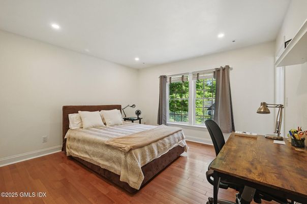 Bedroom, Home Office, Interior, Recessed Lighting, Wood Texture Flooring