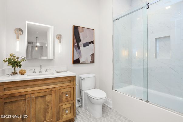 Bathroom, Glass Shower, Interior, Marble Walls