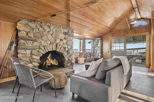 Fireplace, Interior, Living room, Stone Walls, Wooden Ceilings, Wooden Walls