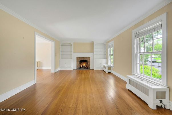 Empty room, Fireplace, Interior, Wood Texture Flooring