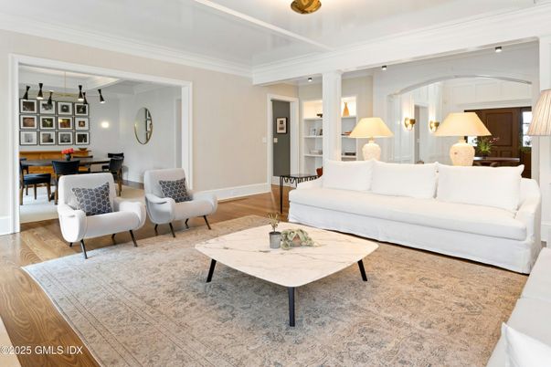 Dining room, Interior, Living room, Pendant Lights, Wood Texture Flooring