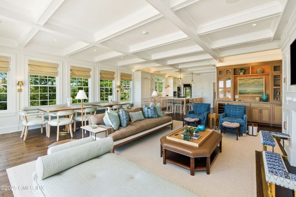 Dining room, Interior, Living room, Recessed Lighting, Wood Texture Flooring