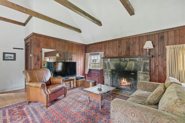 Fireplace, Interior, Living room, Wooden Beams, Wood Texture Flooring, Wooden Walls