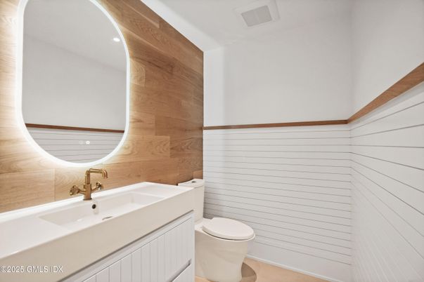 Bathroom, Interior, Recessed Lighting, Wooden Walls