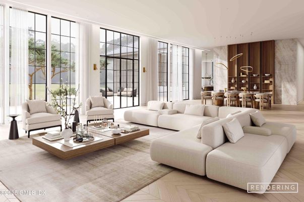 Interior, Kitchen, Living room, Pendant Lights, Wood Texture Flooring