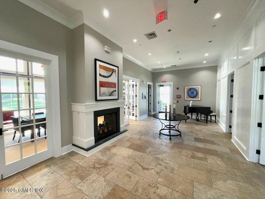 Dining room, Fireplace, Interior, Piano, Recessed Lighting