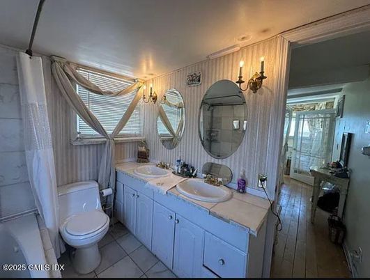 Bathroom, Dual Sink Vanities, Interior, Wood Texture Flooring