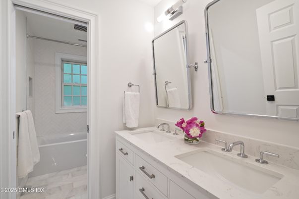 Bathroom, Dual Sink Vanities, Interior, Marble