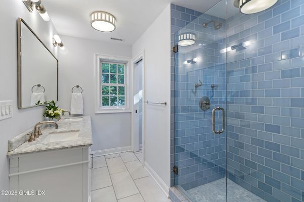 Bathroom, Dual Sink Vanities, Glass Shower, Interior