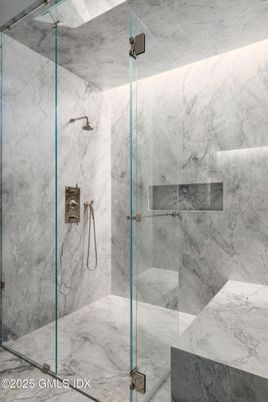 Bathroom, Glass Shower, Interior, Marble Walls
