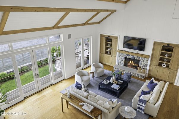 Fireplace, Interior, Living room, Wooden Beams, Wood Texture Flooring