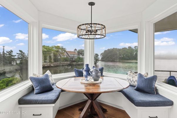Interior, Pendant Lights, Sun Room, Water, Wood Texture Flooring