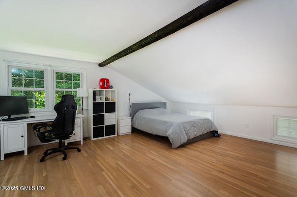Bedroom, Home Office, Interior, Wooden Beams, Wood Texture Flooring