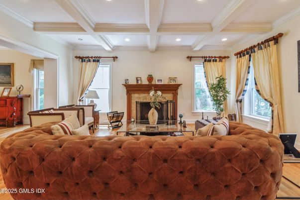 Fireplace, Interior, Recessed Lighting, Wood Texture Flooring