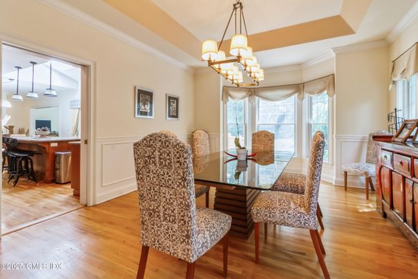 Chandelier, Dining room, Interior, Pendant Lights, Wood Texture Flooring