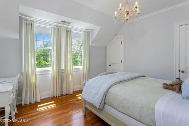 Bedroom, Chandelier, Interior, Wood Texture Flooring