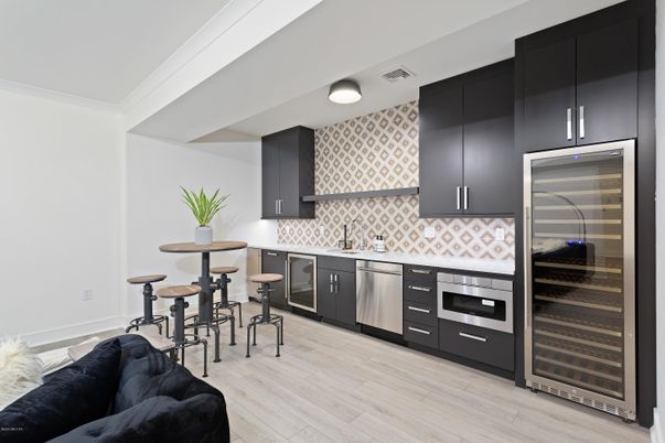 Interior, Kitchen, Stainless Steel Appliances, Wood Texture Flooring