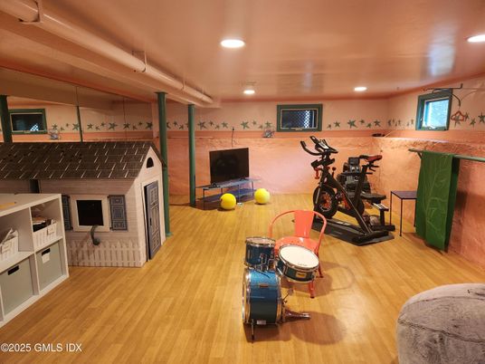 Fitness Equipment, Interior, Recessed Lighting, Wood Texture Flooring