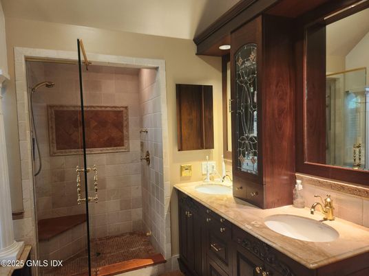 Bathroom, Dual Sink Vanities, Glass Shower, Interior