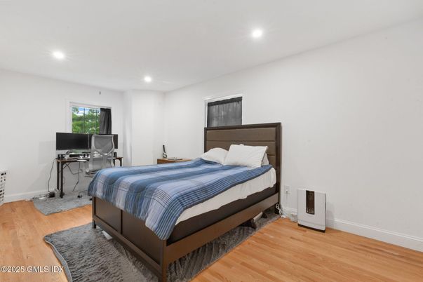 Bedroom, Home Office, Interior, Recessed Lighting, Wood Texture Flooring