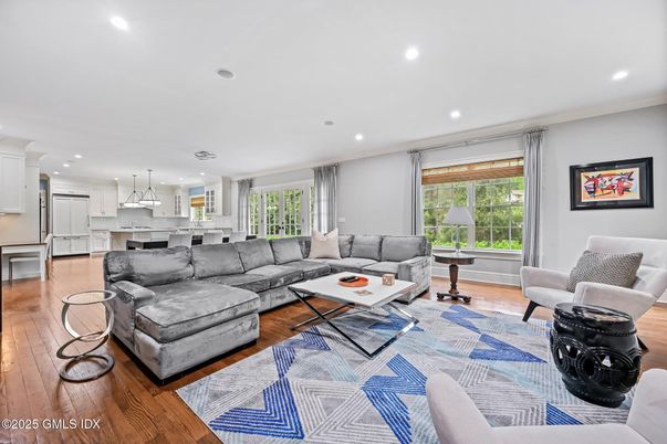 Interior, Kitchen, Living room, Pendant Lights, Recessed Lighting, Wood Texture Flooring