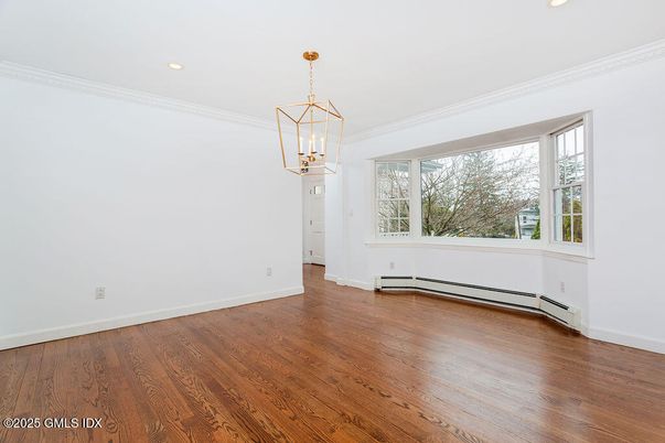 Empty room, Interior, Pendant Lights, Recessed Lighting, Wood Texture Flooring