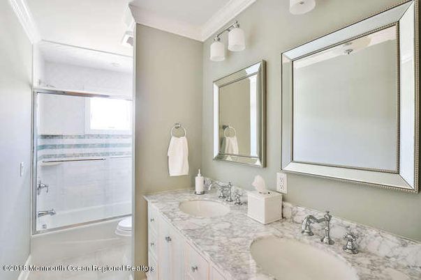 Bathroom, Dual Sink Vanities, Glass Shower, Interior