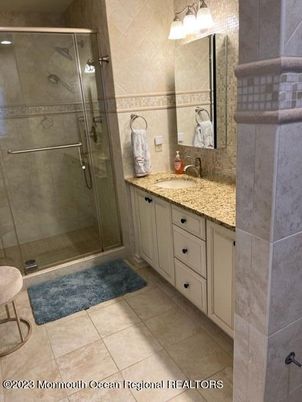 Bathroom, Dual Sink Vanities, Glass Shower, Interior