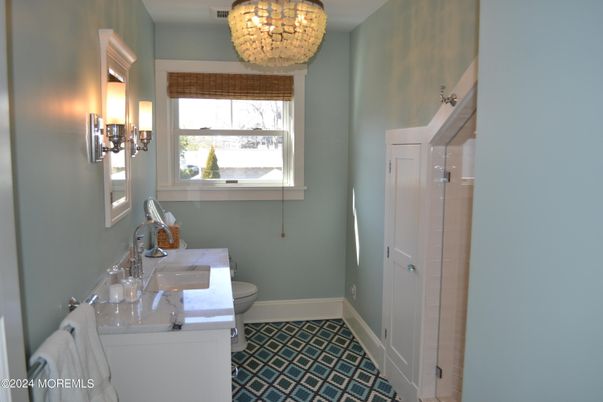 Bathroom, Chandelier, Interior