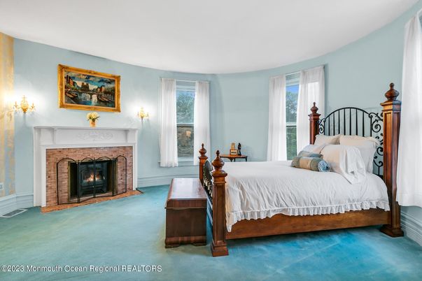 Bedroom, Fireplace, Interior