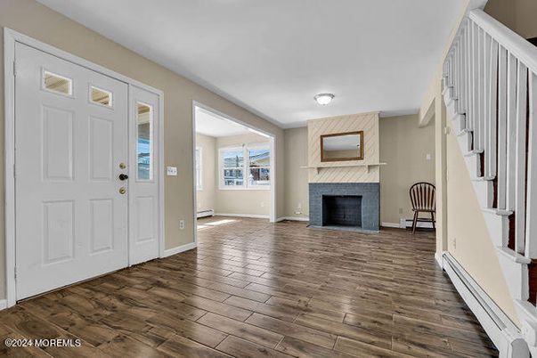 Empty room, Fireplace, Interior, Wood Texture Flooring