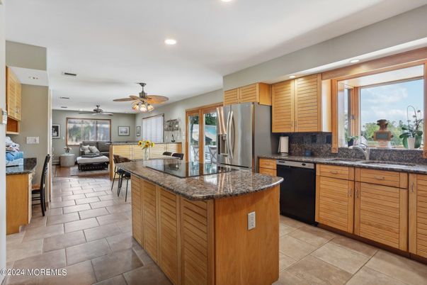 Dining room, Interior, Kitchen, Living room, Recessed Lighting, Stainless Steel Appliances